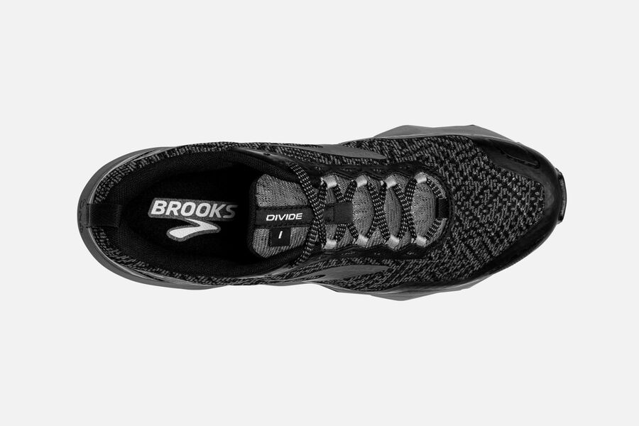 Brooks Running Shoes Mens Black/Grey - Divide Trail - 8204-BLPWT